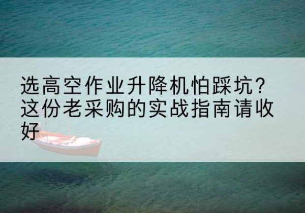 昌黎高空作业升降机厂家推荐-选高空作业升降机怕踩坑？这份老采购的实战指南请收好