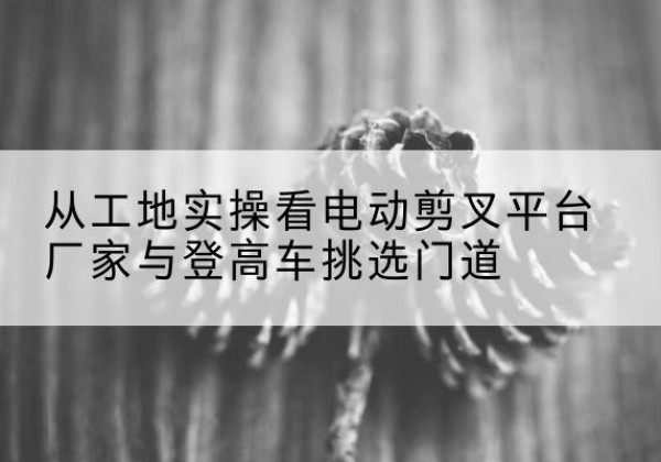 昌黎电动剪叉升降平台厂家-从工地实操看电动剪叉平台厂家与登高车挑选门道