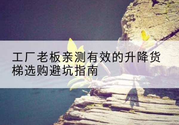 昌黎升降货梯怎么选-工厂老板亲测有效的升降货梯选购避坑指南
